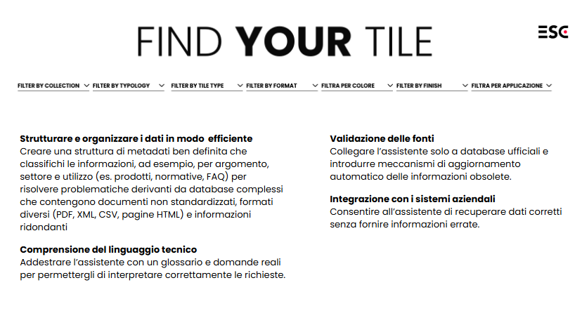 Assistente conversazionale AI per settore ceramico