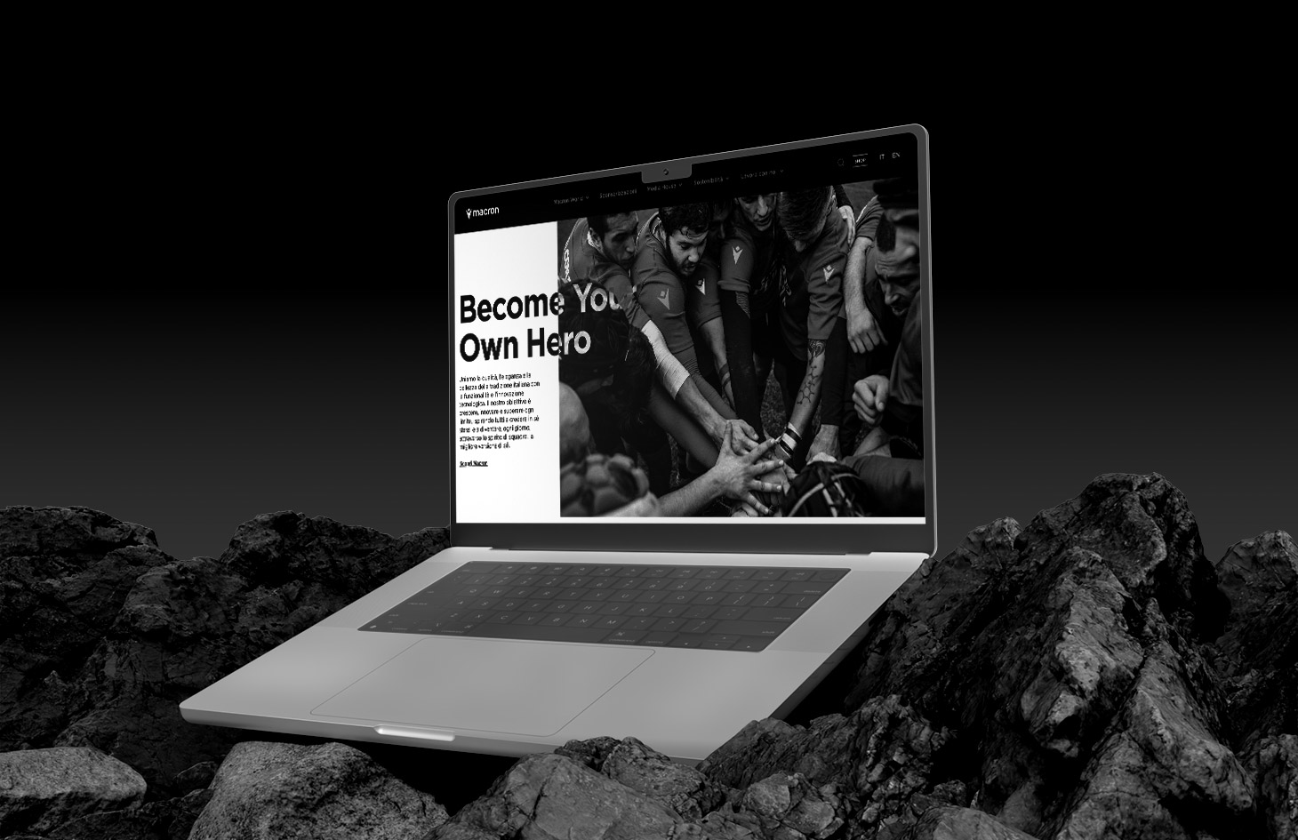 Mockup Sito web Macron desktop