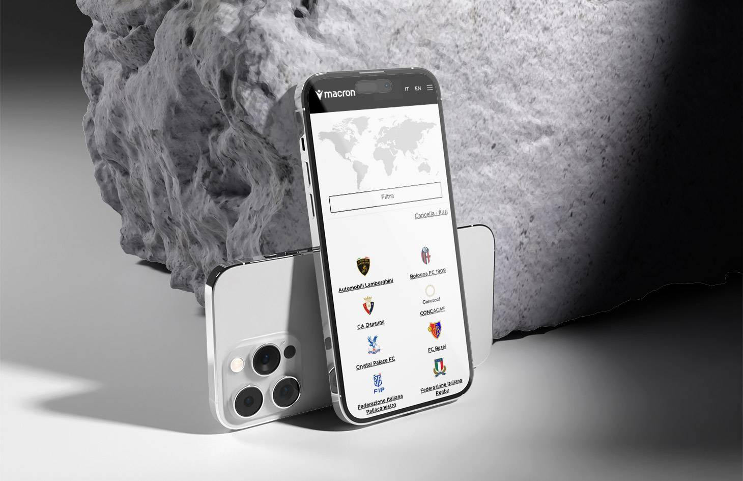 Mockup Sito web Macron mobile