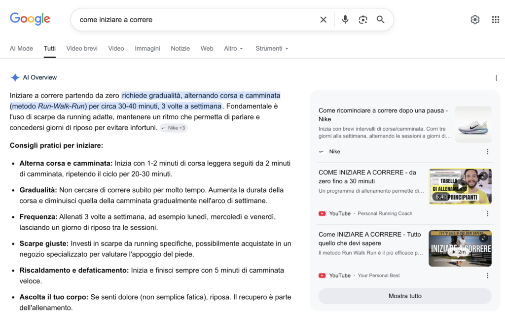Google AI Overviews: Guida Completa e Strategie di Ottimizzazione SEO/GEO nel 2026 Screenshot 2026 05 08 alle 10.13.01