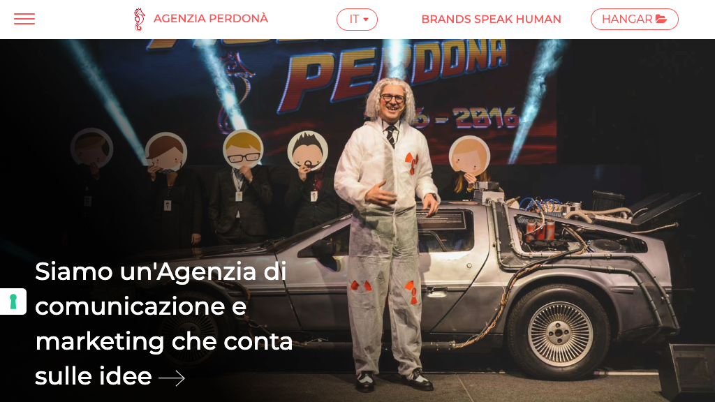 Schermata dell'homepage di Agenzia Perdonà