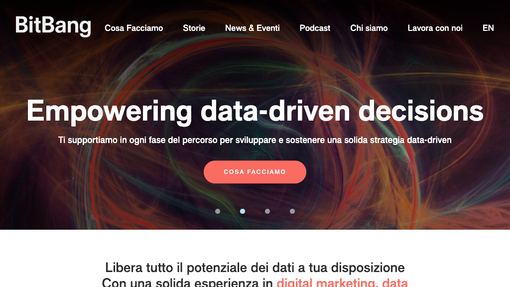 Schermata dell'homepage di BitBang