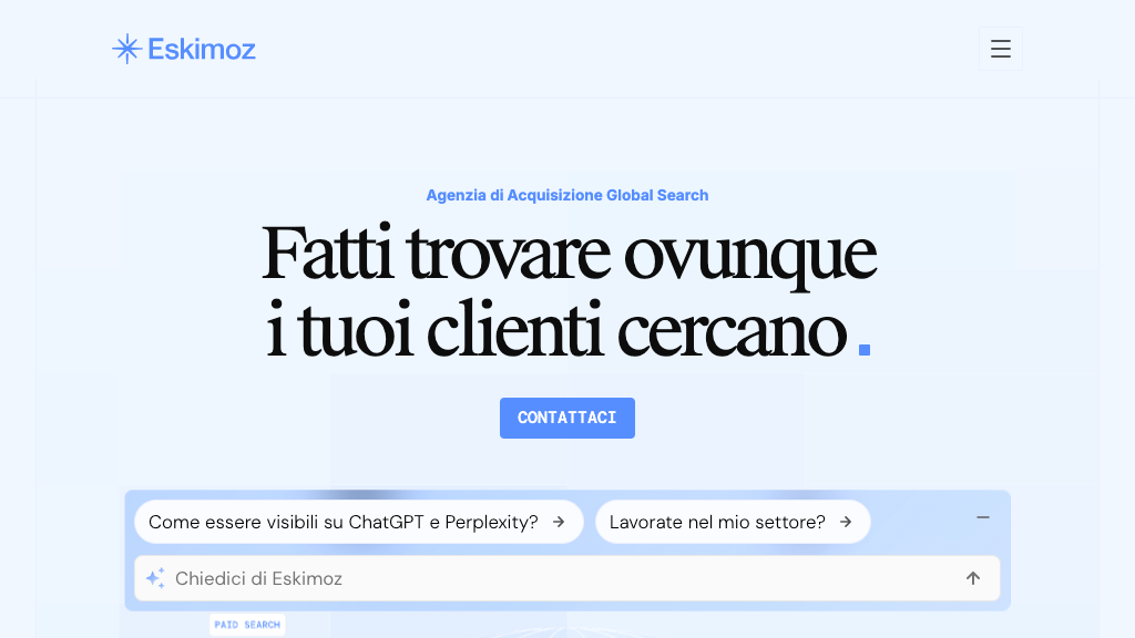Schermata dell'homepage di Eskimoz
