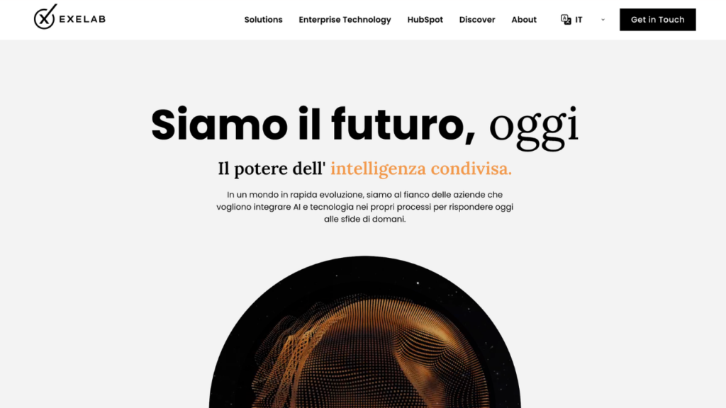 Homepage di Exelab, HubSpot Elite Solutions Partner per lead generation B2B enterprise con sede a Milano