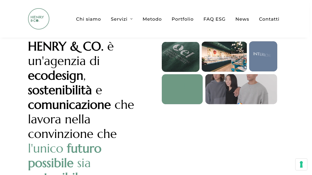 Schermata dell'homepage di Henry & CO.