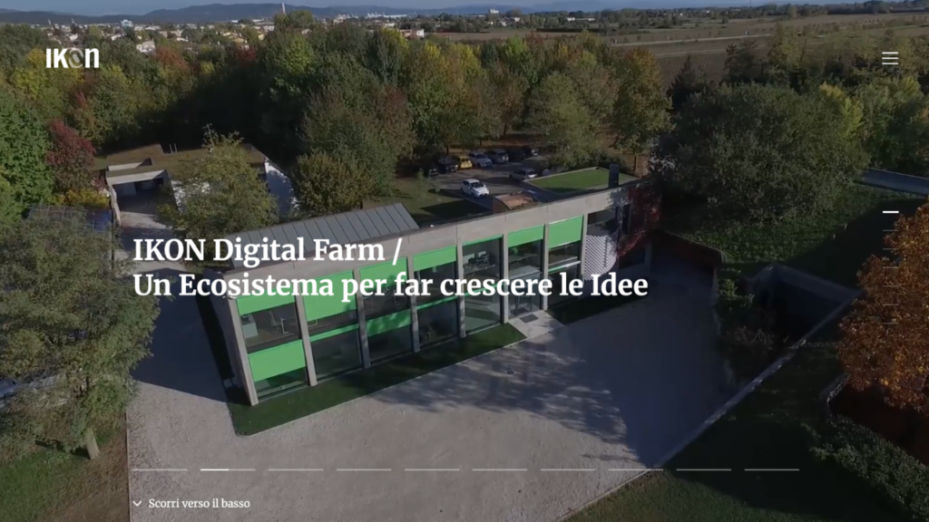 Homepage di Ikon Digital Farm, agenzia di web design B2B e digital experience VR AR del Friuli