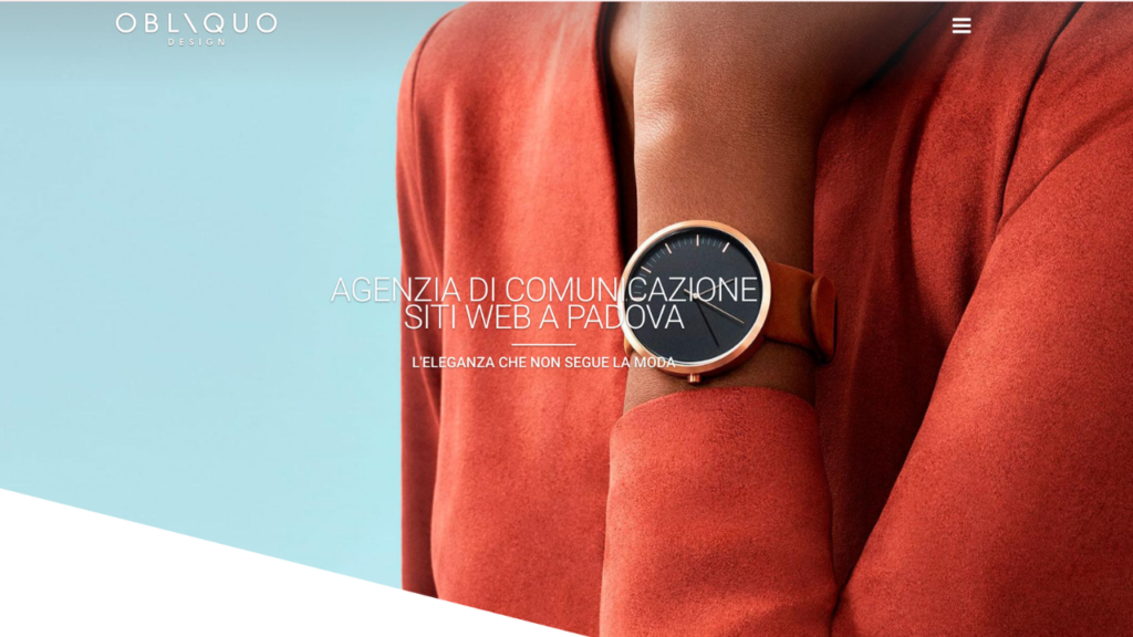 Homepage di Obliquo Design, studio di brand identity e digital design B2B di Padova