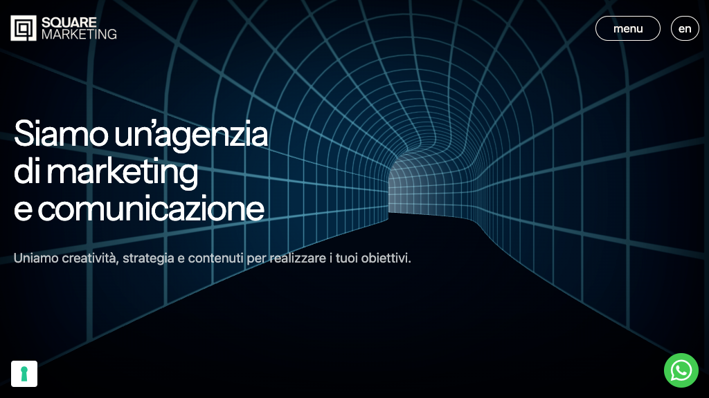 schermata dell'homepage di Square Marketing