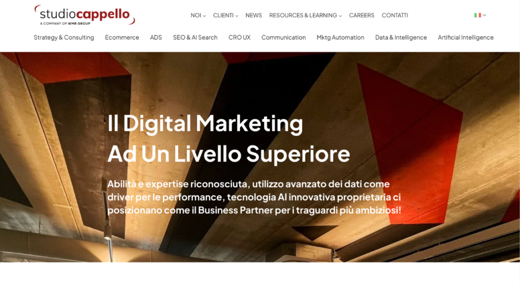 Homepage di Studio Cappello WMR Group, agenzia di digital marketing e web design B2B del Veneto