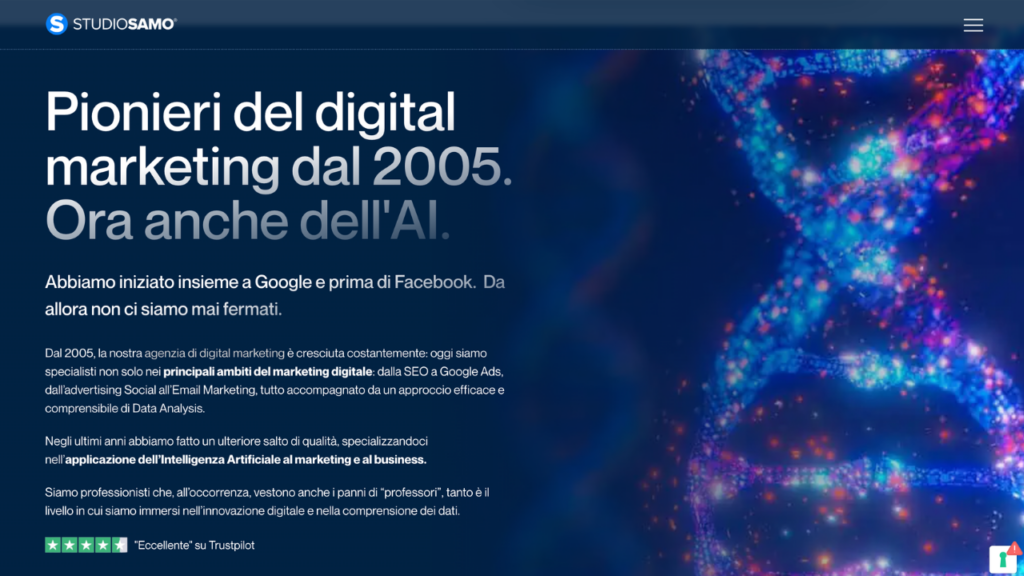 Homepage di Studio Samo, agenzia digital e scuola di formazione per il marketing B2B con sede a Bologna