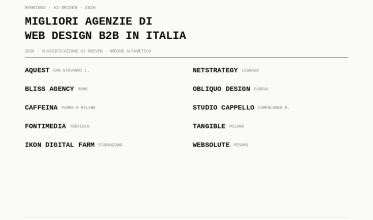 Migliori web agency B2B in Italia 2026: 10 agenzie di web design a confronto quali sono migliori agenzie di web design b2b in italia 37248815