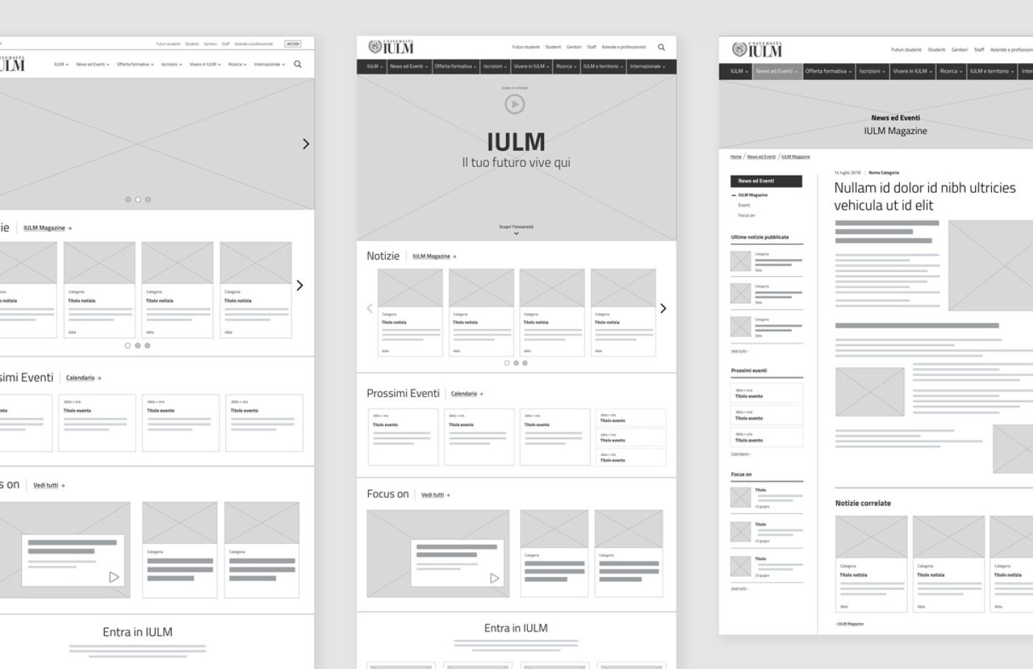 Caso studio marketing per l'Università IULM: una UX che converte Wireframe 2 3b1b97e7