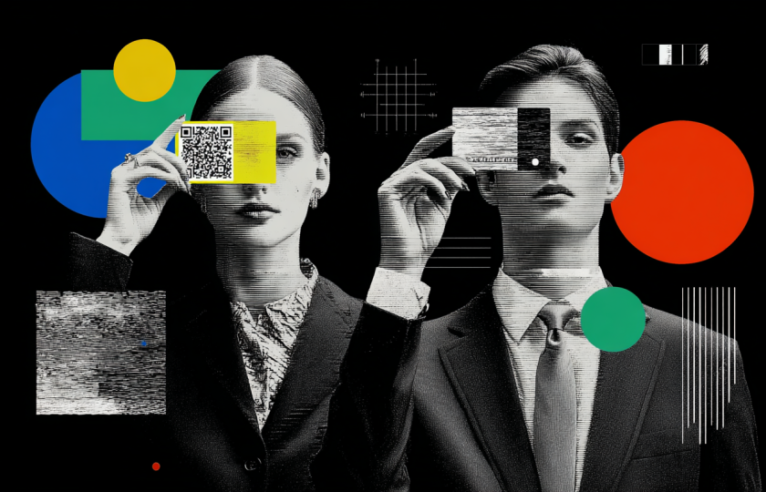 Com'è Cambiato il Posizionamento dei Siti Web B2B? businessman and businesswoman google business profile card 4f90f5b4