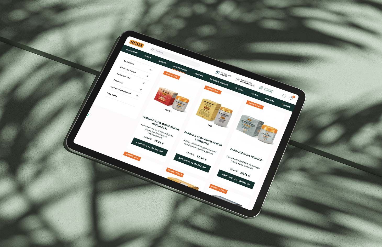 Caso studio crescita e-commerce: +32,1% fatturato per Guam progetto guam sito tablet d51d6758