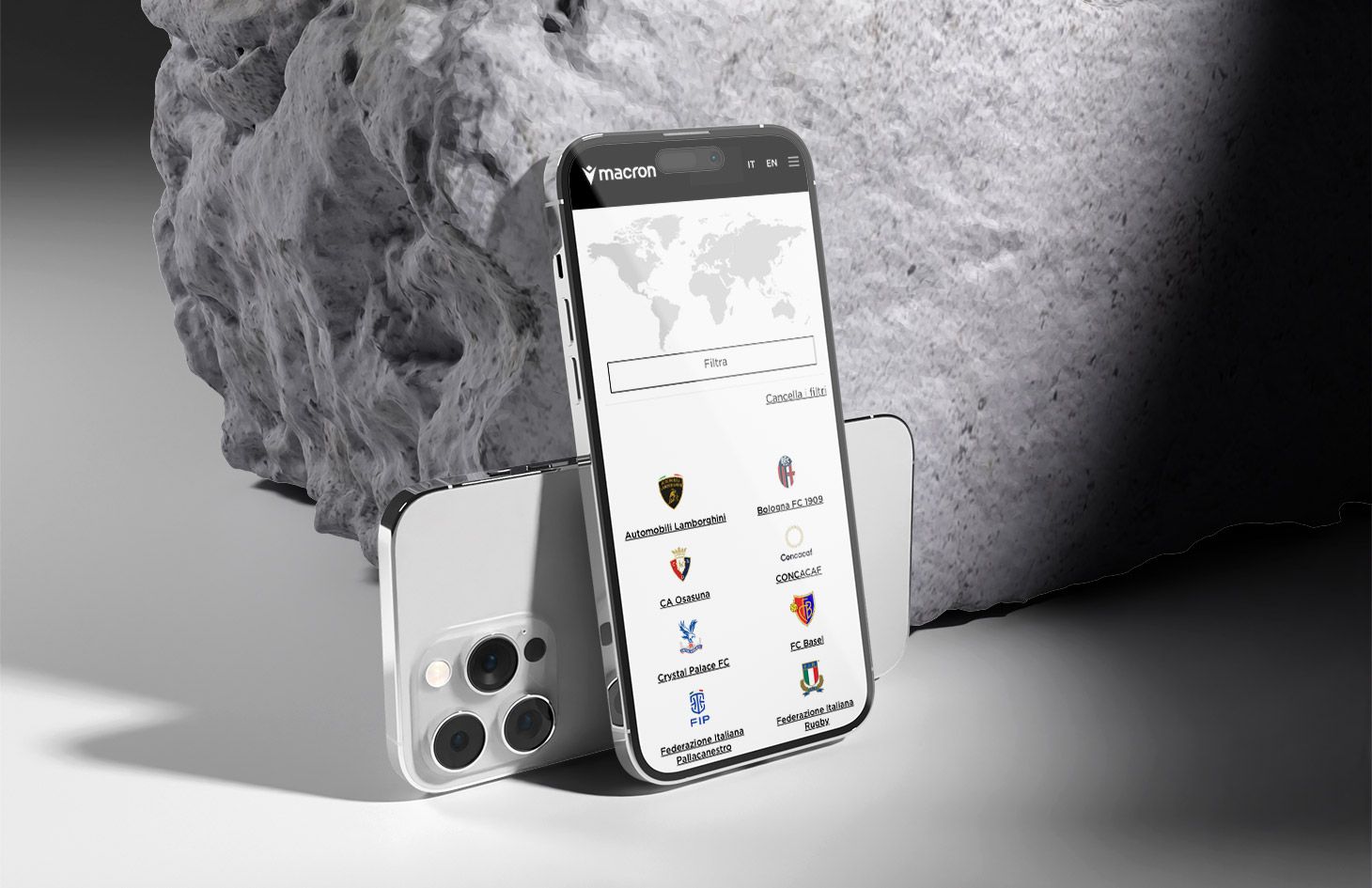 Mockup Sito web Macron mobile